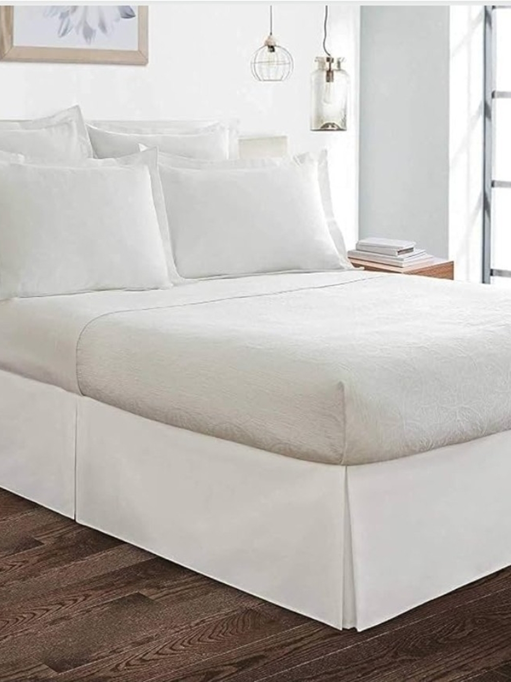 Cotton Delight Bed Skirt King Size 100% Cotton Blend Fabric, Premium Tailored